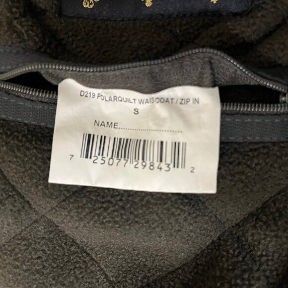 BARBOUR Small Polarquilt Liner Vest Gilet Zip-In FLAWS Ret: $150 Green - Picture 7 of 7